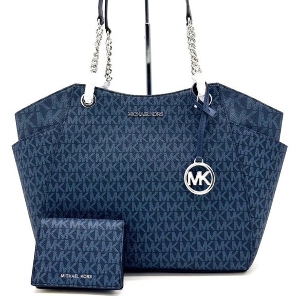 Michael Kors Large Large Signature Shoulder Bag & Cooper Billfold Wallet Set - Picture 1 of 14